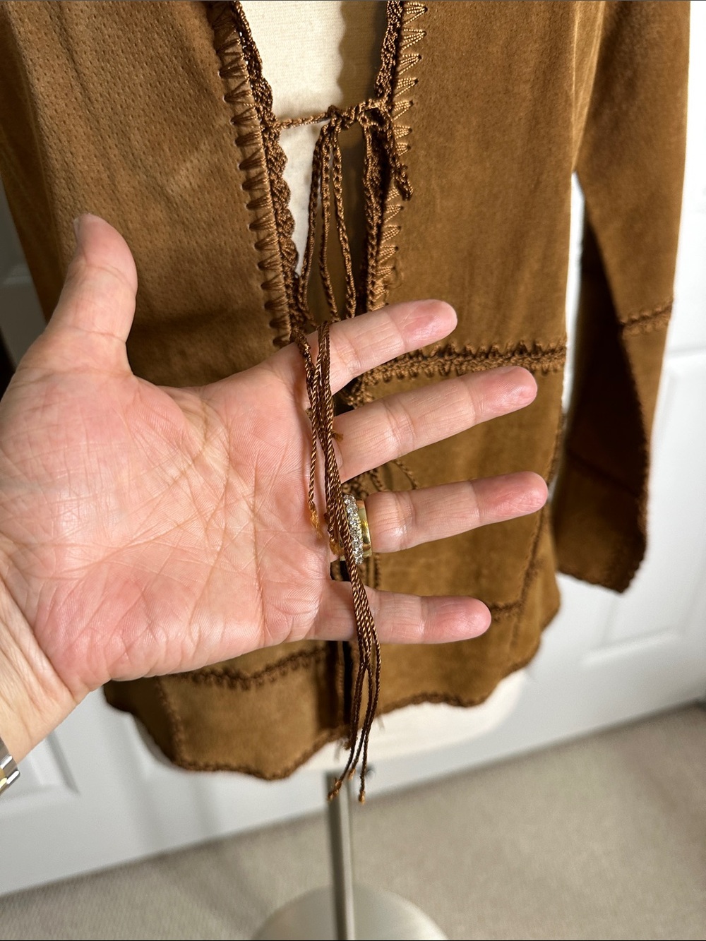 Outbrook Suede leather Blazer Jacket SzSmall - Picture 4 of 11